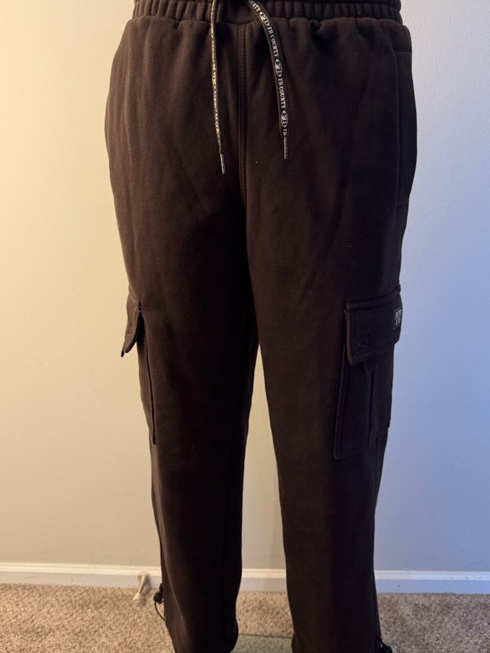FB County Men's Brown  Fleece Cargo  Size S
